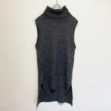 ICB 알파카 100% 터틀넥 슬리브리스 니트 원피스