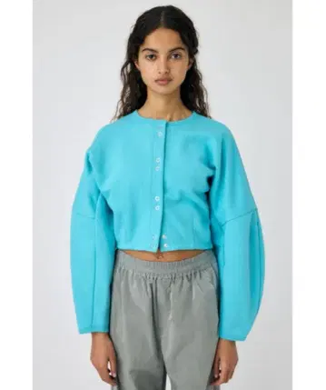 MOUSSY CURVE SLEEVE TERRY 가디건