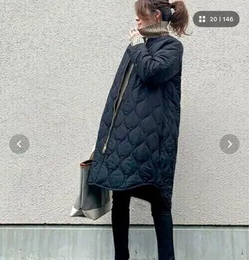 퀼팅 자켓 블랙 36 라이너 후드 탈부착 가능