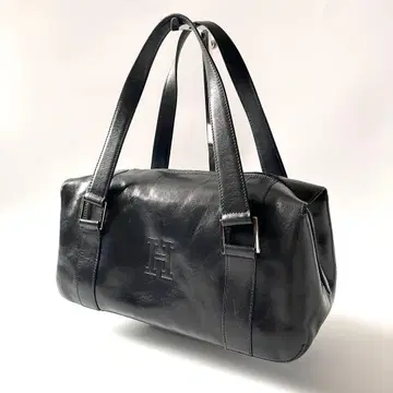 HIROFU 핸드백 미니 보스턴 가죽 블랙