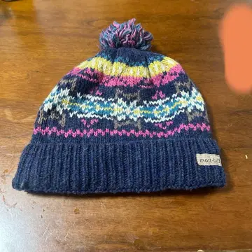 mott-bil 폼폼 포함 니트 모자 멀티 컬러