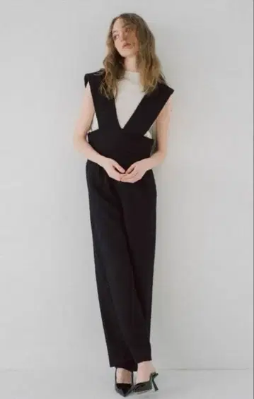 [1회 착용만] 메종 돌체 트위드 살로펫 팬츠 BLACK