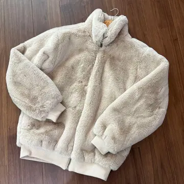 ZARA 자라 인조 모피 봄버 자켓 M 두툼한 보아 블루종 코트