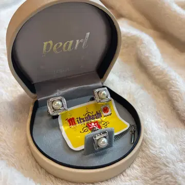 미츠코시 구매 진주 펄 커프스 타이 턱 세트