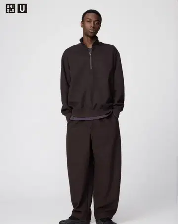 유니클로 U 브러쉬드 맨투맨 와이드 팬츠