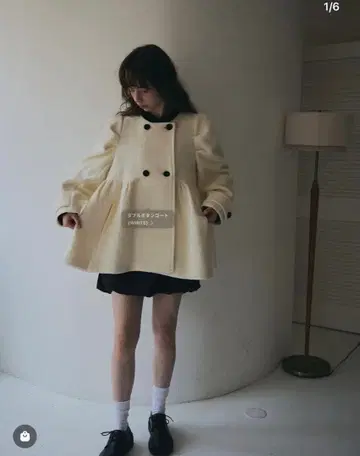 unminou 더블 버튼 코트(WHITE)