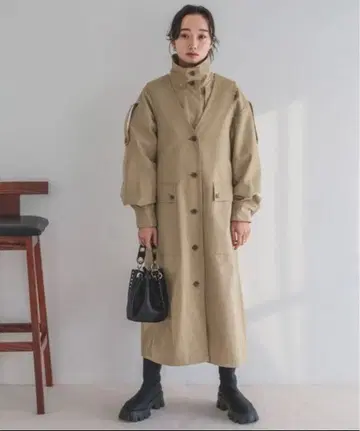 지나시스 새상품 멀티 WAY 스탠드 코트 트렌치코트