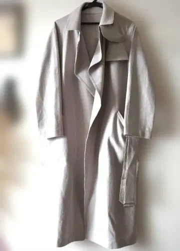 드레 스테리아 압축 울 코트 그레이지 롱