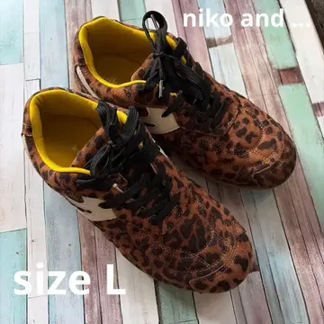 니코앤드 오리지널 플랩 스니커즈 24.5cm 레오파드