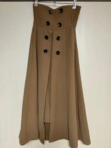 HARE 더블 버튼 브라운 플레어 스커트 F