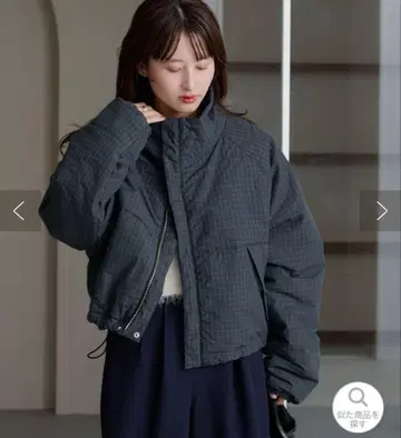 [ 25일까지 판매 ] 체크 충전솜 리버서블 아우터 그린 S