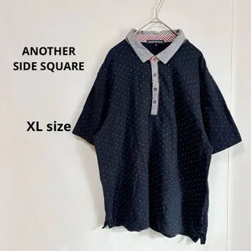 ANOTHER SIDE SQUARE 피케 셔츠 XL 네이비 도트 반팔