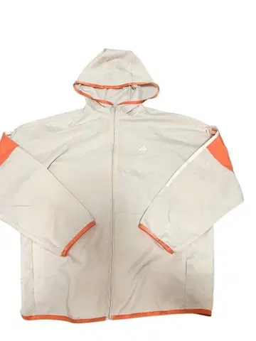 그레이/오렌지 풀 집업 후드티