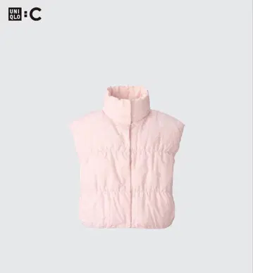유니클로 C 다운 크롭 베스트 핑크