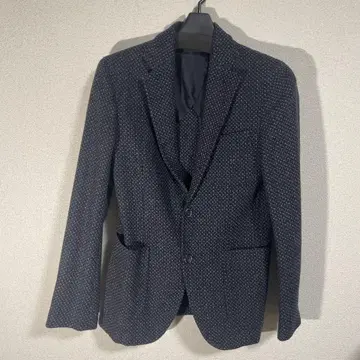 이탈리아제 ORIAN 네이비 계열 트위드풍 블레이저 2버튼