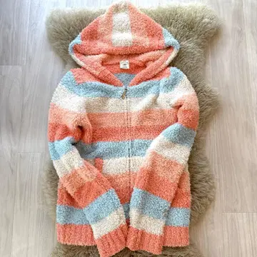 젤라또피케 한정 컬러 플리스 자켓 후드 부착 스트라이프 컨디션 최상