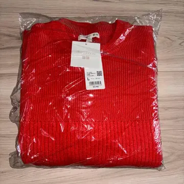 미사용 새상품 UNIQLO 유니클로 리브 크루넥 스웨터 오렌지