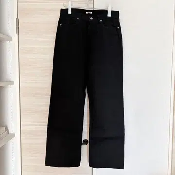 AURALEE SELVEDGE LIGHT DENIM PANTS BLACK