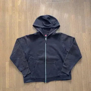 Hanes 다크 브라운 풀 집업 후드티 L