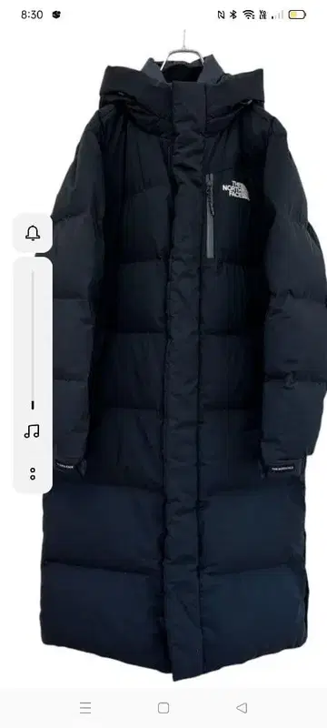 블랙 롱 다운 자켓 후드 부착