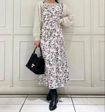 스나이델 자카드 프린트 원피스