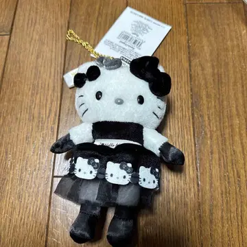 헬로키티전 교토 마스코트 홀더 봉제 인형 모노톤 키체인