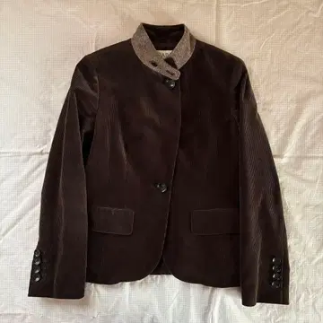 SCAPA 캐시미어 혼방 코듀로이 스탠드 카라 자켓