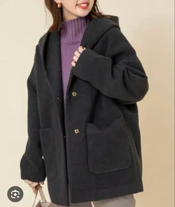 코엔 볼륨 후데트 숏코트 시착만 한 상품 코엔 F