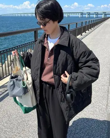 nugu / 퀼팅 오버 사이즈 자켓