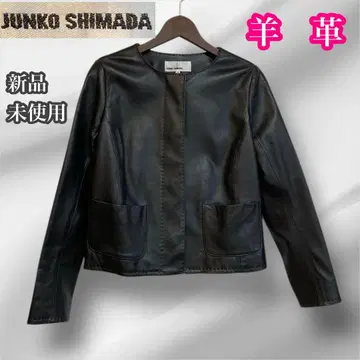 JUNKO SHIMADA 미사용 새상품 가죽 자켓 양가죽 램 가죽 블랙