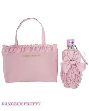 엔젤릭 프리티 프릴 밀피유 접이식 엄브렐라 핑크