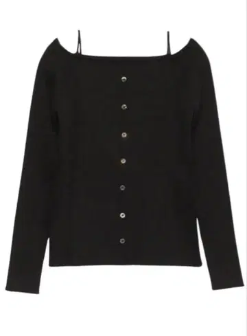 anuans 글리터 오프숄더 라메 상의 블랙