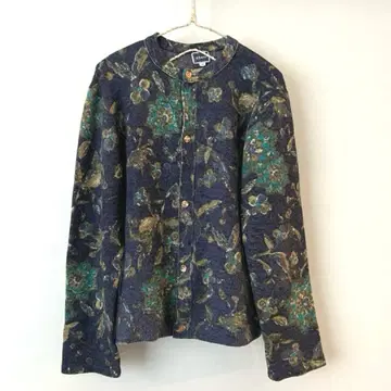 45RPM 꽃무늬 니트 가디건 스웨터 블루 그레이 사이즈 3