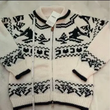 노르딕 무늬 집업 가디건 코위찬 니트