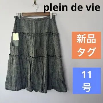 [ 미사용 새상품 ] 플랜 드 비 헤링본 캉캉 스커트 모 93% 11호