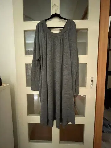 zucca 그레이 얇은 소재 니트 롱 원피스