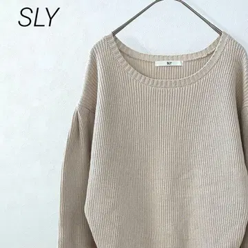SLY 리브 니트 스웨터 크루넥 페플럼 볼륨 소매 심플