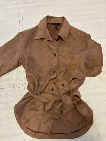 BANANA REPUBLIC 브라운 스웨이드풍 셔츠 S