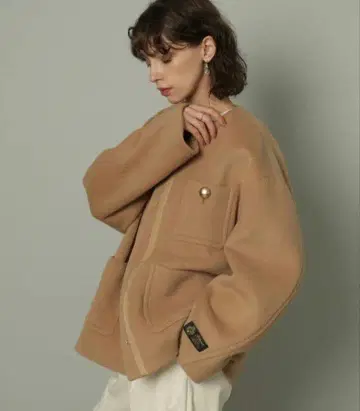 카듀네 노카라 포켓 코트 S 카멜