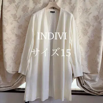 새상품급 빅 사이즈 인디비 울 심플 롱 가디건