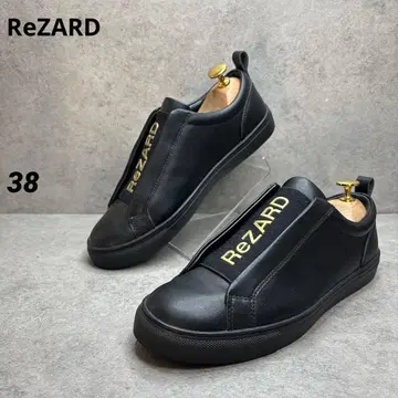 컨디션 최상! ReZARD 리자드 빅 로고 슬립온 가죽 스니커즈 블랙