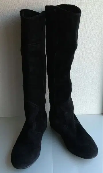 FABIO RUSCONI 스웨이드 롱 부츠 블랙 36