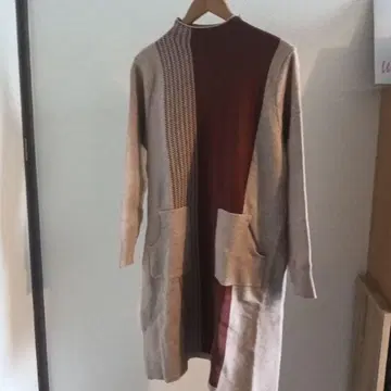 니트 롱 원피스 브라운 베이지