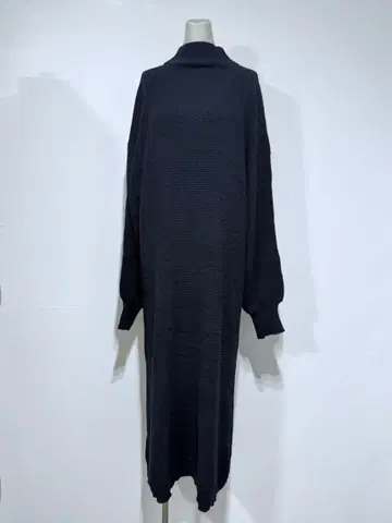 네이비 스트라이프 니트 롱 원피스