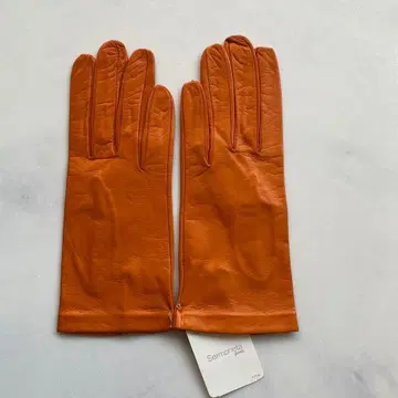 미사용 셀모네타 가죽 장갑 오렌지 사이즈 6하프