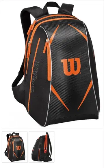 Wilson 테니스 라켓 백팩 블랙/오렌지