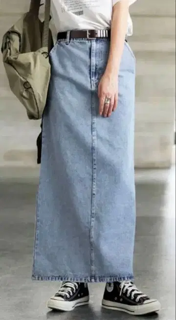 안티카 데님 롱 스커트