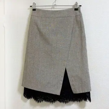 토카 스커트 레이스 무릎 기장 레어 엘레강트