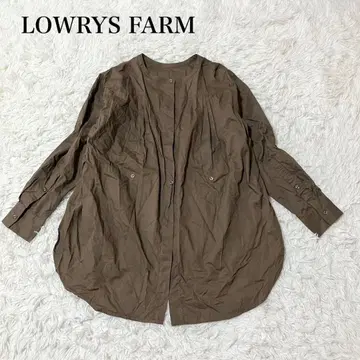 LOWRYS FARM 브라운 긴팔 셔츠 캐주얼 코튼100 무지