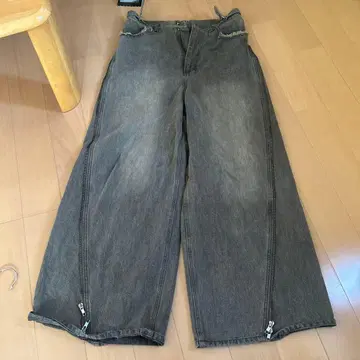 GRANCY 브라운 배기 데님